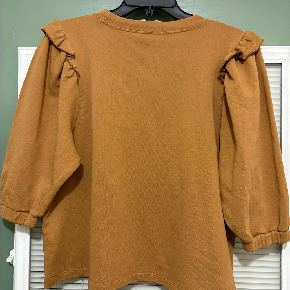 Roller Rabbit Ruffled Shoulder Pullover Sweater Sz XL - Picture 2 of 8